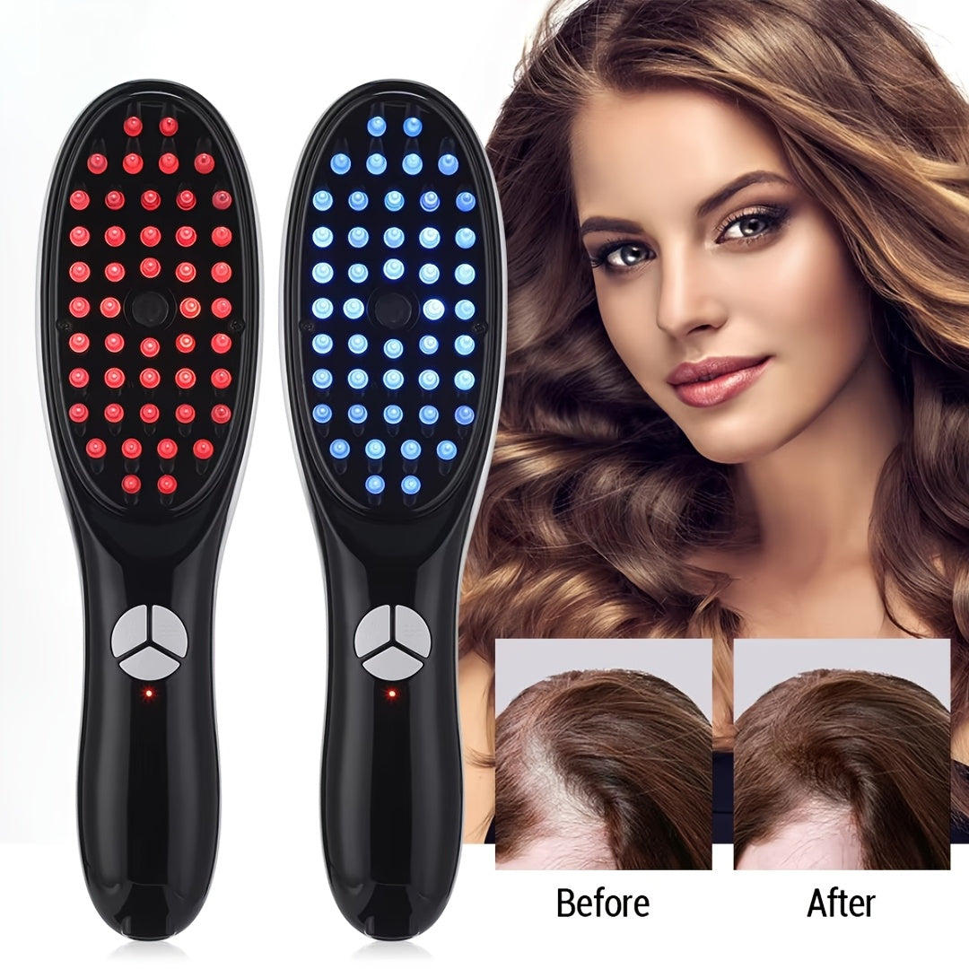 Electric Scalp Massager Comb with Negative Ion Spray & Hydration - Portable Rechargeable Scalp Brush for Dandruff Relief, Salon-Quality Massage for Women & Girls (Black/Red)