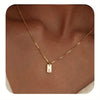 Initials Necklace for Women, 14K Gold Plated Delicate Monogram Pendant, Personalized Name Jewelry Gift