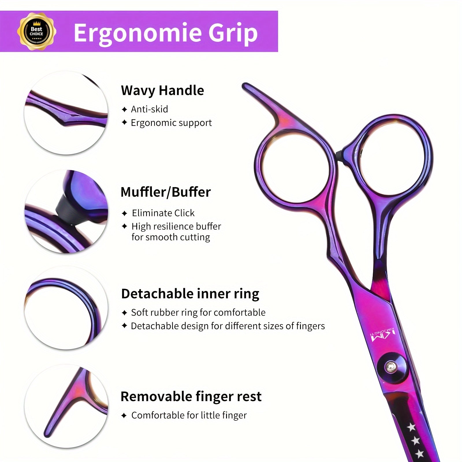 7-Piece Professional Hair Clipper & Thinning Scissors Set — Salon Mixing Shears, Razor & Accessories