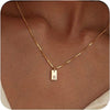 Initials Necklace for Women, 14K Gold Plated Delicate Monogram Pendant, Personalized Name Jewelry Gift