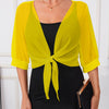 Lightweight Breathable Shawl Wrap with Tie-Front – Semi-Sheer Polyester Dress Accessory for Spring Summer Fall