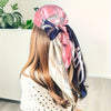 Black & Yellow Printed Square Scarf — Lightweight Women's Square Shawl, Hand-Washable Headwrap & Windproof Fashion Accessory