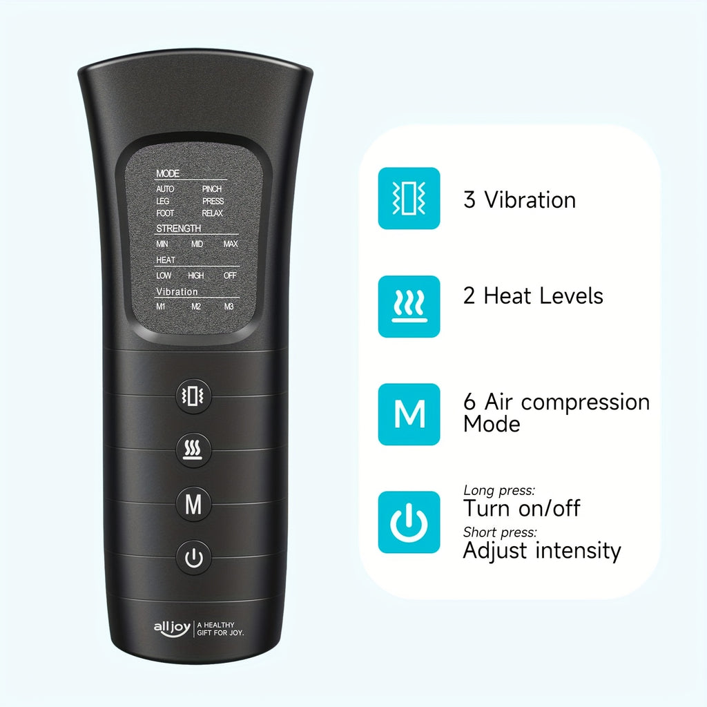 ALLJOY Full Leg Heat Massager — Foot, Calf & Thigh Compression, 6 Modes, 3 Intensities, 2 Heat Levels — Gift for Mom & Dad