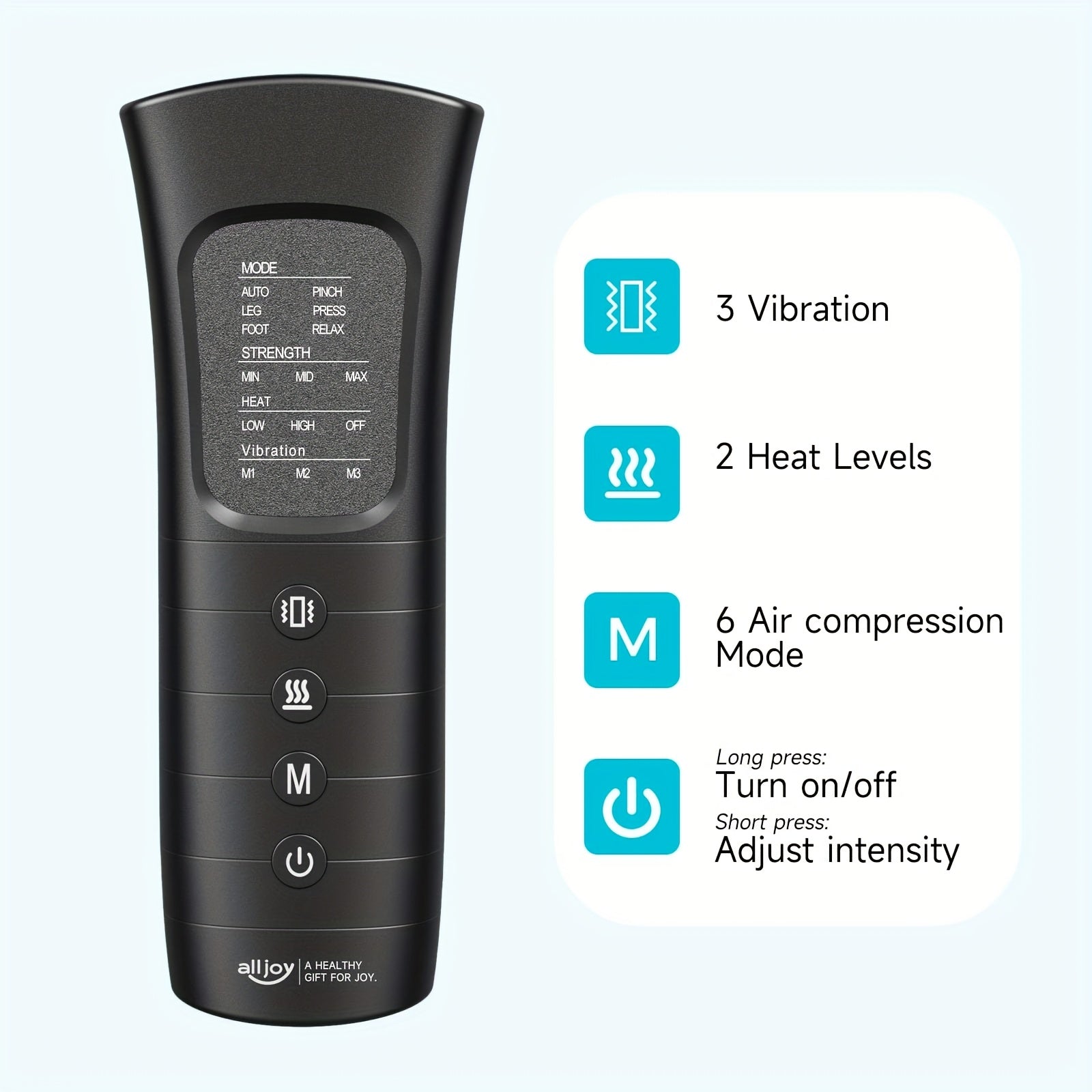 ALLJOY Full Leg Heat Massager — Foot, Calf & Thigh Compression, 6 Modes, 3 Intensities, 2 Heat Levels — Gift for Mom & Dad