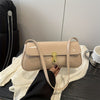 Light Luxury Quilted Baguette Shoulder Bag with Detachable Strap - Small Square Crossbody Handbag for Women