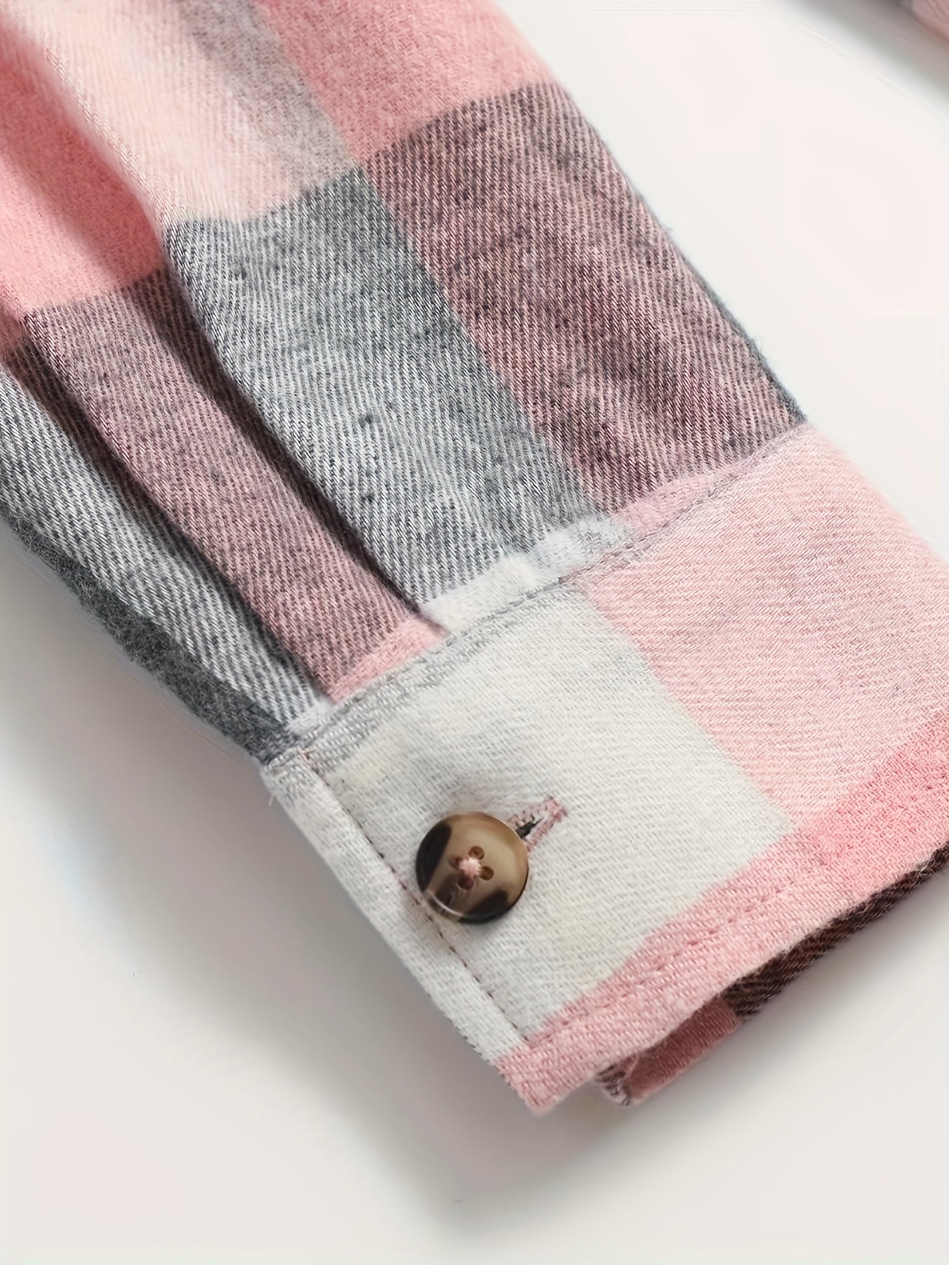 Women's Pink Gingham Plaid Button-Up Shirt – Lightweight Breathable Short-Sleeve Collared Top