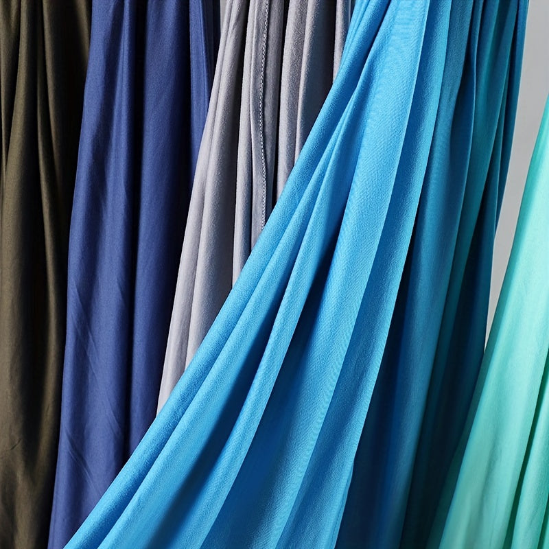 Long Jersey Hijab - Lightweight Breathable Solid Scarf, Windproof Elegant Shawl for Women