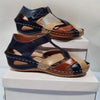 Color-Blocked Wedge Sandals for Women, Wide-Fit Strappy Platform, Lightweight Travel Shoes
