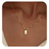 Initials Necklace for Women, 14K Gold Plated Delicate Monogram Pendant, Personalized Name Jewelry Gift