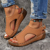 Women's Wedge Platform Sandals - Comfortable Open Toe Ankle Strap Casual Heels