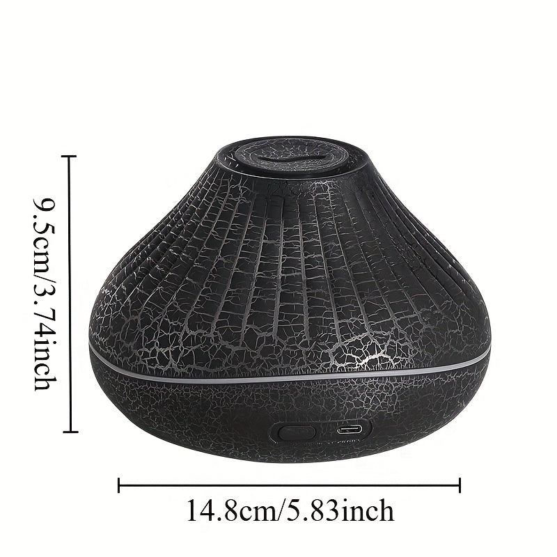 7-Color LED Aroma Diffuser with Realistic Lava Flame Effect — USB Essential Oil Diffuser, 1.1–2.5L Tank, Dry Burn Protection & Quiet Soundwave Operation for Home, Office, Bathroom