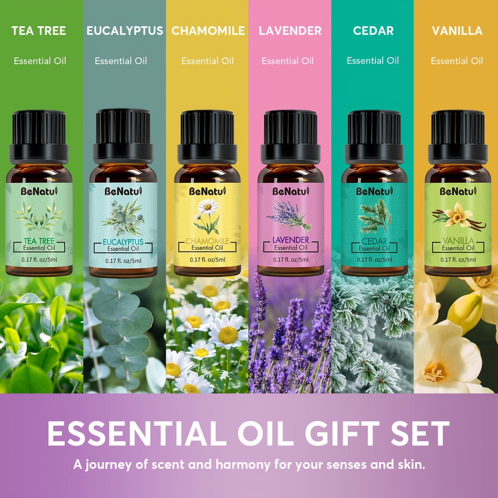 6pc & 18pc Aromatherapy Essential Oil Set - Variety Fragrance Oils for Diffusers, Humidifiers, Candles & Soap Making (Portable Mini Bottles)