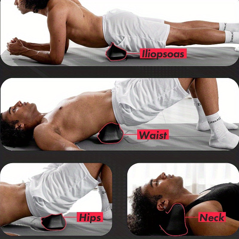 Deep Tissue Psoas Muscle Massager - Ergonomic Black PU Foam Roller with Handle for Hip Back & Thigh | Portable Non-Electric Massage Tool