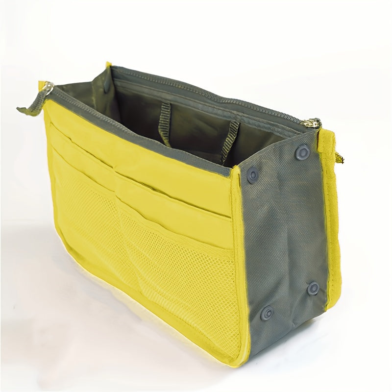 Foldable Double-Layer Makeup Bag & Travel Organizer - Large Capacity Zippered Toiletry Pouch