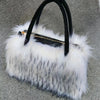 Luxury Faux Fur Top-Handle Handbag, Plush Furry Purse with Glitter Detail & Fixed Shoulder Strap