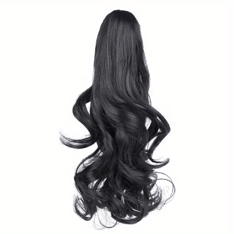 Clip-In Curly Ponytail Hair Extension – 11.8 in (30 cm) Loose Wave Claw Clip, Synthetic High-Temp Fiber for Women