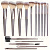 Champagne Gold Professional Makeup Brush Set with Travel Case — Foundation, Blush & Eyeshadow Blending Brushes | Gift Set for Women