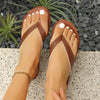 Women's Beach Flip Flops - Comfortable Thick Sole Slip-On Sandals, Casual Summer Slippers