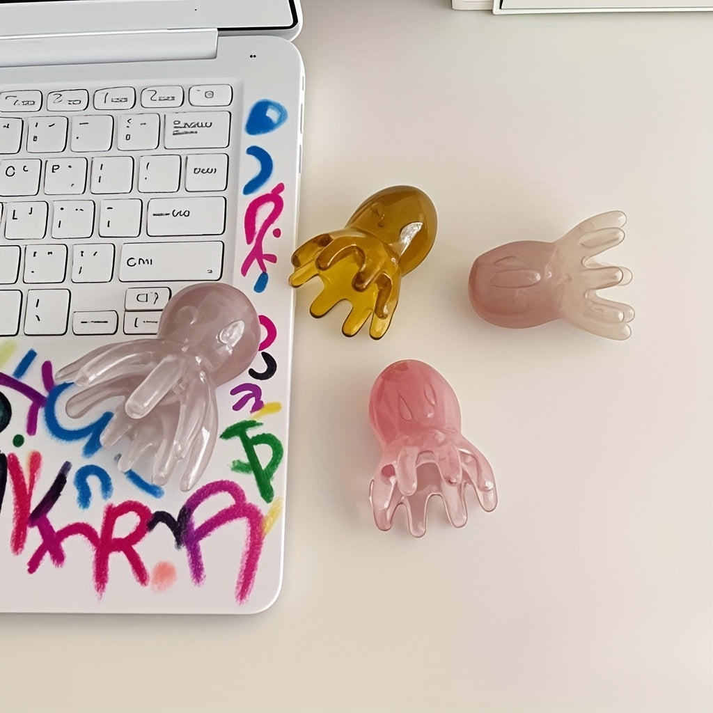 Octopus Head Scalp & Body Massage Tool – Ergonomic Natural Crystal Resin Gua Sha Comb for Acupressure & Muscle Relaxation