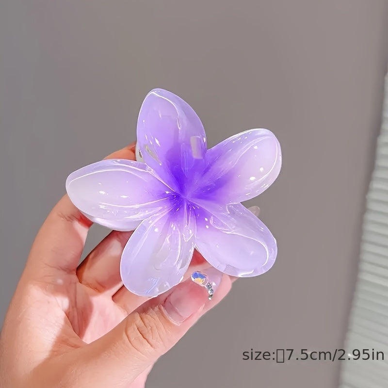 Elegant Flower Hair Clip – Semi-Transparent Anti-Slip Grip for Bridal, Beach & Everyday Wear