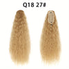 22-inch (56 cm) Water Wave Drawstring Ponytail - Synthetic Clip-In Curly Hair Extension for Women, Natural Black