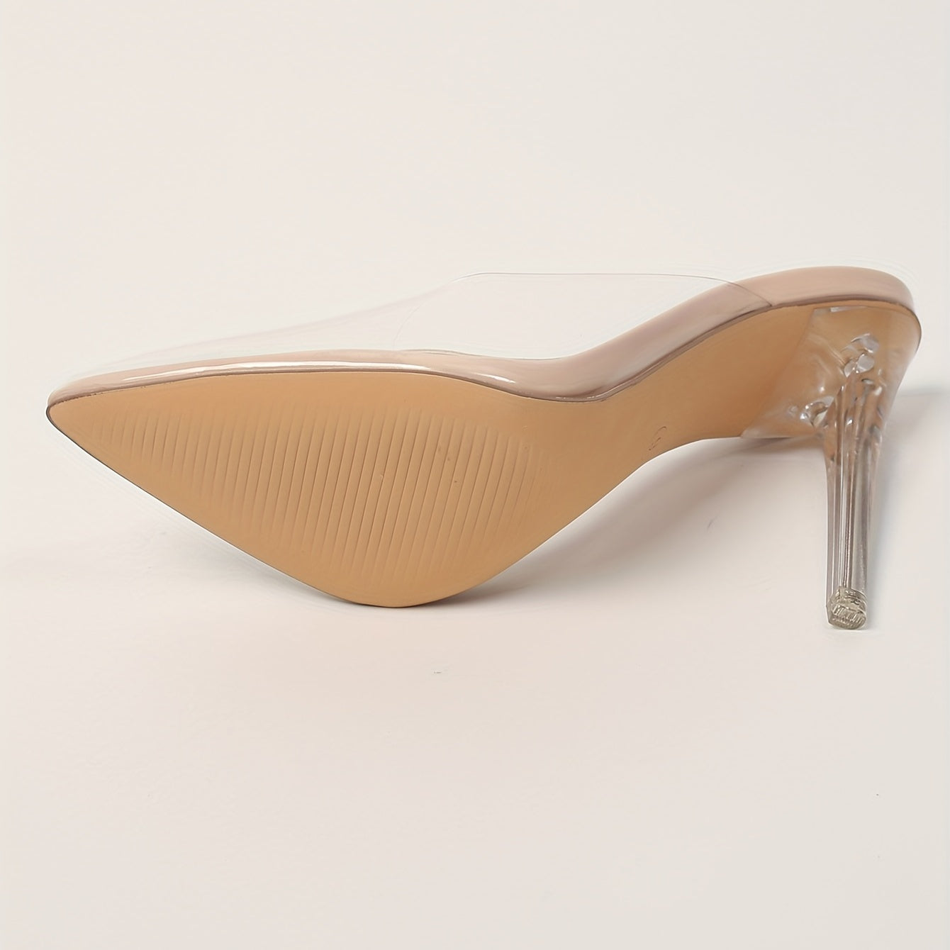 Clear Stiletto High Heel Mules – Transparent Pointed-Toe TPU Slides for Wedding & Party