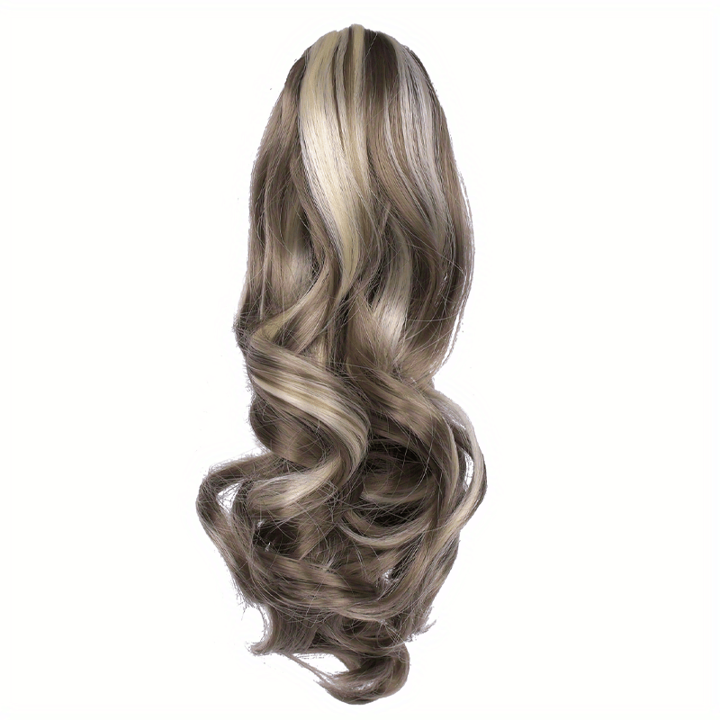 Clip-In Curly Ponytail Hair Extension – 11.8 in (30 cm) Loose Wave Claw Clip, Synthetic High-Temp Fiber for Women
