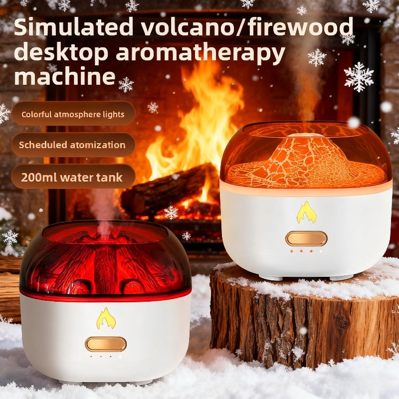 7-Color USB Volcano Aromatherapy Diffuser Humidifier with Ambient Nightlight for Home, Office & Car