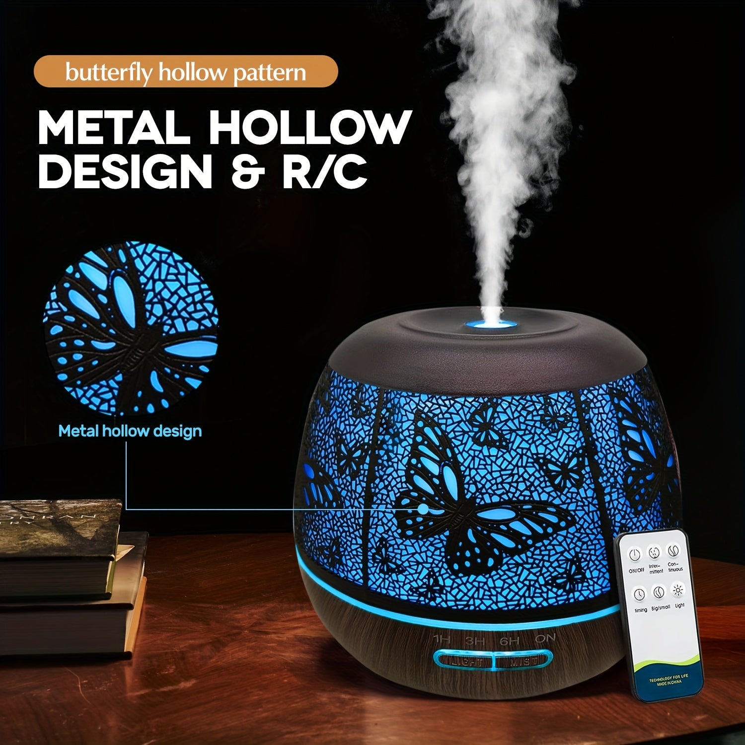 400ml Ultrasonic Essential Oil Diffuser with Remote — 7-Color LED Cold Mist Humidifier, USB-Powered Aromatherapy for Bedroom & Holiday Gifts