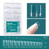 Short Pre-Etched Full-Wrap Transparent Acrylic Nail Tips - Soft Gel Semi-Matte Short Square Pre-Applied Tips for DIY Nail Extensions