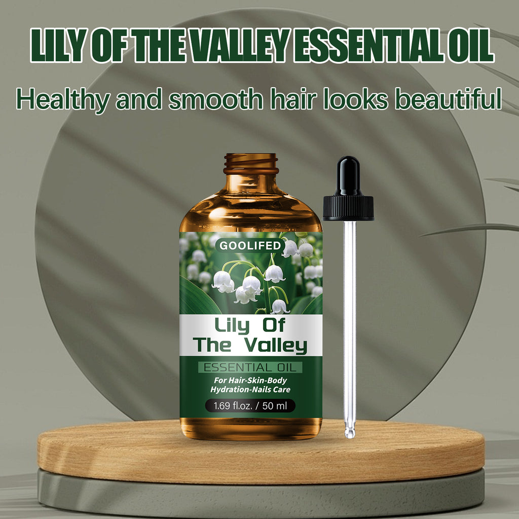 Light Beige Lily of the Valley Essential Oil 1.69 fl oz (50 ml) - No-Methanol Moisturizing & Deep-Conditioning Oil for Hair, Nails & Body, Unisex, Fresh Scent