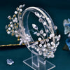Handmade Rhinestone & Faux Pearl Bridal Headband – Elegant Wedding Hairpiece for Brides, Parties & Formal Occasions