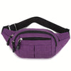 Unisex Nylon Waist Bag - Adjustable Strap 4-Pocket Large Capacity Crossbody Chest Pack for Cycling Running Gym Travel