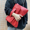 Women's Faux Leather Envelope Clutch Bag – Large Capacity Flap Handbag