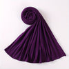 Long Jersey Hijab - Lightweight Breathable Solid Scarf, Windproof Elegant Shawl for Women