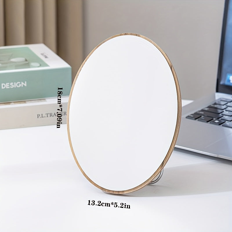 Elegant Rotatable HD Makeup Mirror - Adjustable Iron Frame Polished Glass Vanity Mirror No Battery, Cartoon Theme