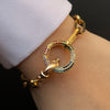 Double Buckle Stainless Steel Bracelet for Women & Girls, Elegant Everyday Gift for Valentine's Day