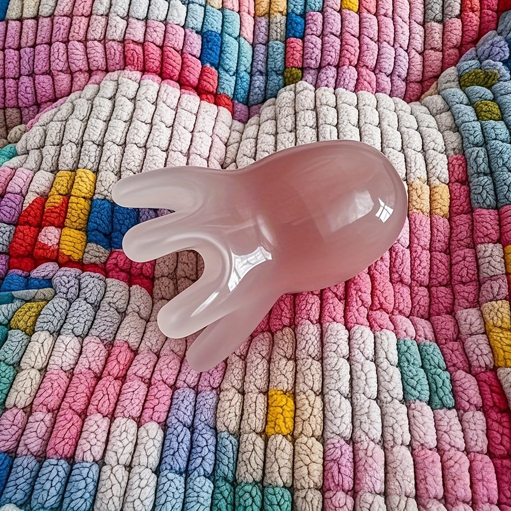 Octopus Head Scalp & Body Massage Tool – Ergonomic Natural Crystal Resin Gua Sha Comb for Acupressure & Muscle Relaxation