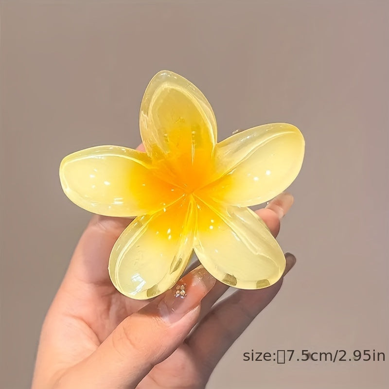 Elegant Flower Hair Clip – Semi-Transparent Anti-Slip Grip for Bridal, Beach & Everyday Wear
