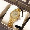 Automatic Mechanical Women's Watch — Rhinestone Dial, Calendar, Luminous Hands, Battery-Free, Stainless Steel Band