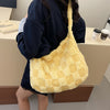 Plush Faux Fur Large Tote Bag for Women - Lightweight Zipper Shoulder Handbag, Soft Casual Chic, White