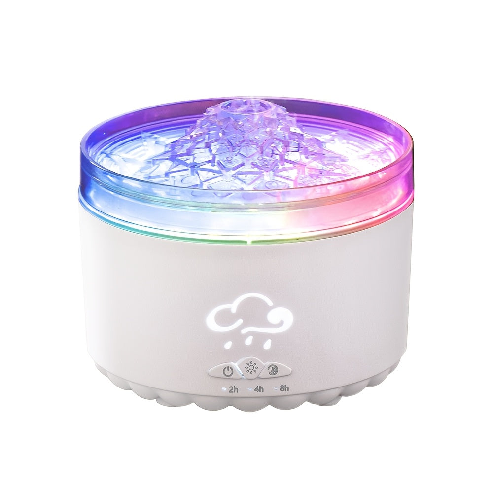Volcano-Shaped Aromatherapy Diffuser — Colorful LED Jellyfish Design, 300 mL/h Mist, Remote & USB-Powered for Bedroom Office Living Room