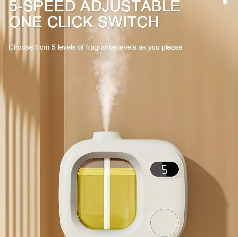 Portable Rechargeable Aroma Diffuser — One-Button, 5-Speed Adjustable Timer, USB Charging, Empty Bottle for Essential Oils & Perfume