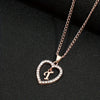 Alphabet Heart Pendant Rhinestone Necklace