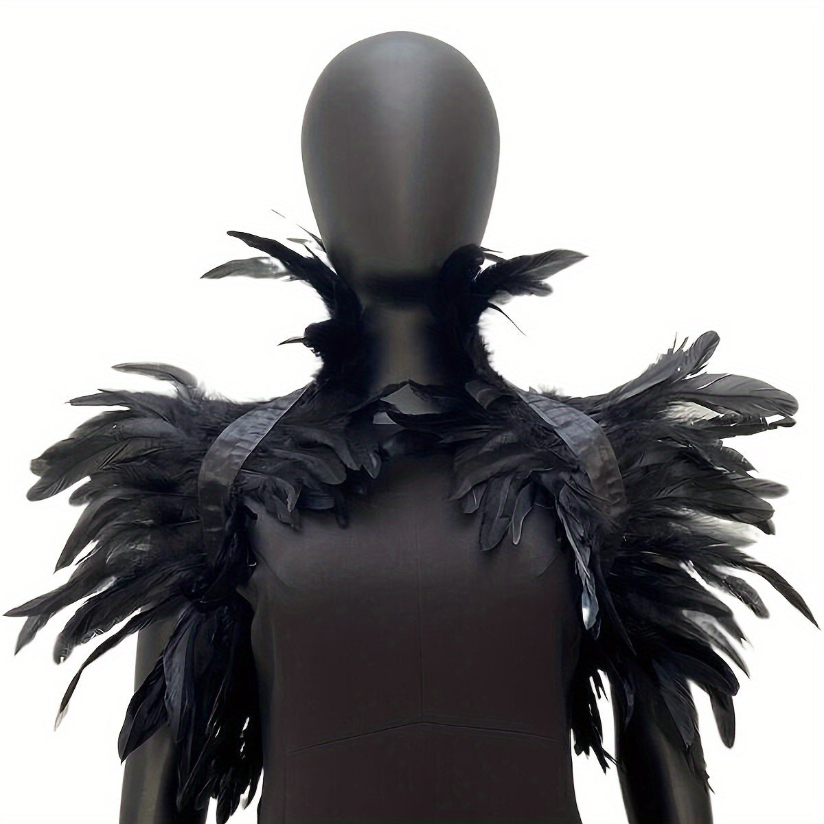 Women's Gothic Faux Feather Collar Cape Shawl — Elegant Party, Prom & Halloween Cosplay Wrap (Multiple Colors)