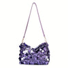 Sequin Evening Crossbody Bag – Golden Glitter Zipper Clutch for Parties & Formal Events