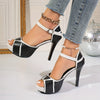 Women's Peep-Toe Platform Stiletto Sandals – Comfortable Summer High Heels