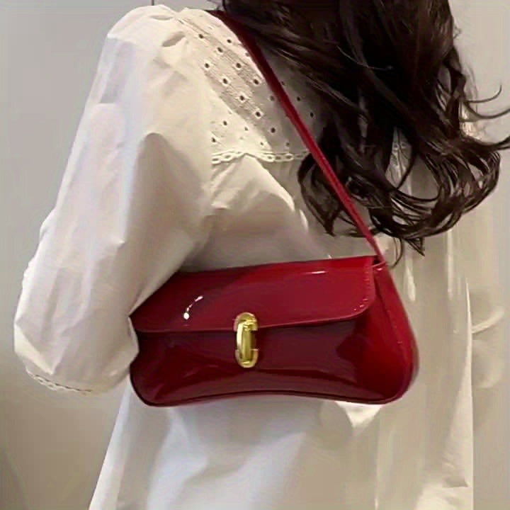 Light Luxury Quilted Baguette Shoulder Bag with Detachable Strap - Small Square Crossbody Handbag for Women