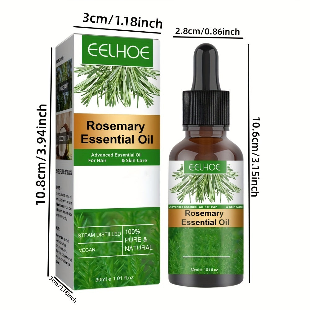 Rosemary Hair Oil 30ml (1.01 fl oz) – Lightweight Long-Lasting Hair Serum with Plant Squalane