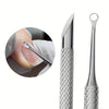 Stainless Steel Cuticle Pusher & Nail Care Tool - Dual-Ended Manicure & Pedicure Dead Skin Remover, Portable Durable